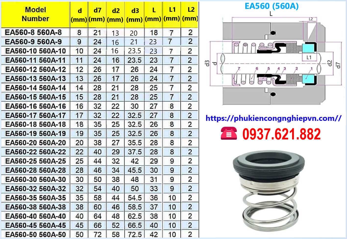 Phớt bơm EA560 (560A)-1(5)